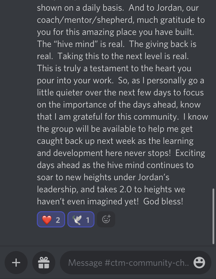 Community testimonial